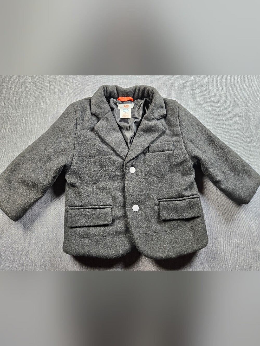 Joe Fresh Black Toddler Jacket with Orange Logo Accent